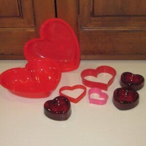 Valentines Day Candy Dish, Cookie Cutter Candle Holder Bundle